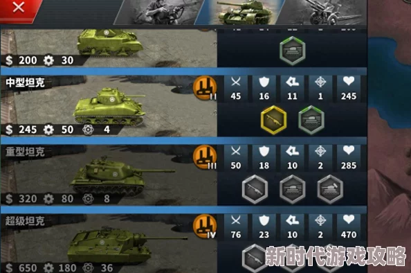 战争与征服游戏中坦克兵种选择攻略:最佳坦克类型推荐与分析 战争与征服游戏中坦克兵种选择攻略:最佳坦克类型推荐与分析
